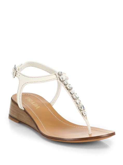 prada white thong sandals|sandal Prada original.